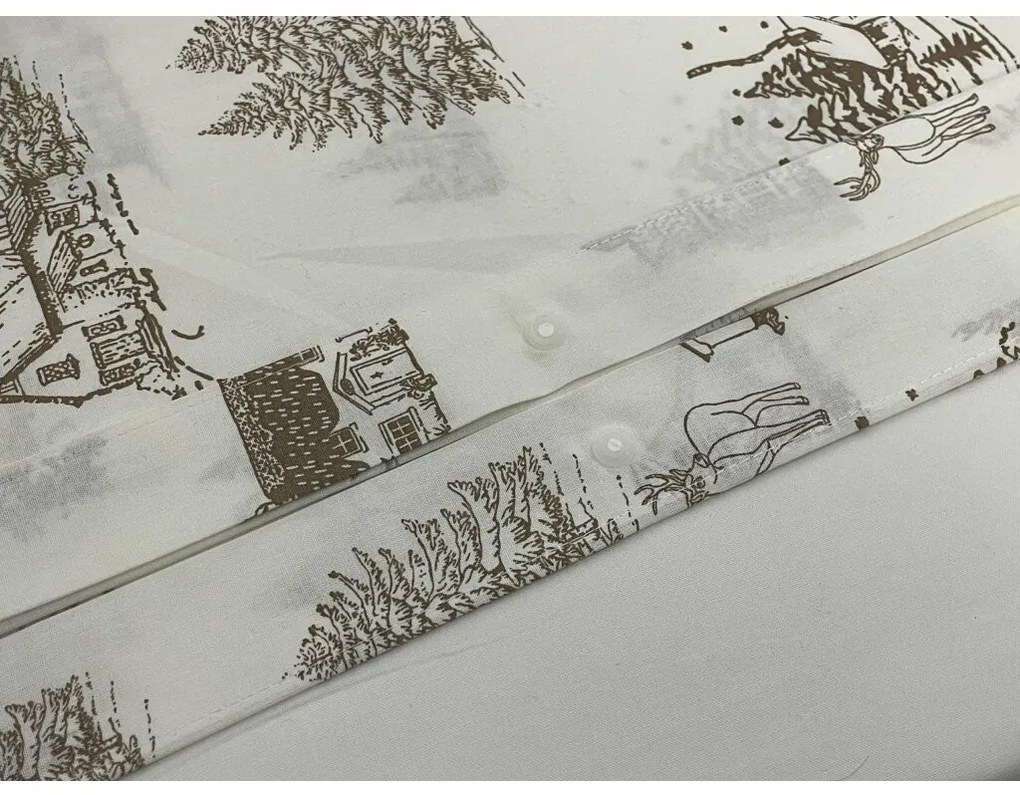 Świąteczna pościel bawełniana Zimowy krajobraz, 140 x 200 cm, 70 x 90 cm