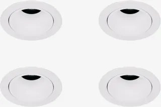 Pack 4 Wbudowanych Downlightów Led Z Okrągłymi Ramkami Ø5 Cm Do Użytku Zewnętrznego, Wykonanych Z Aluminium Orelva Biała Ciepła 2700 K & Biała & 3 W &