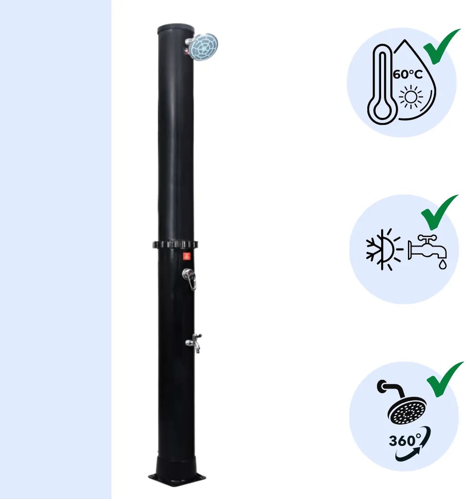 Prysznic solarny KARIBIK, 35l, czarna Jurhan