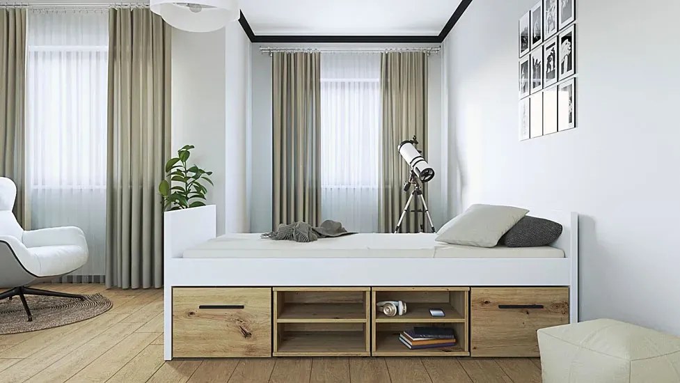 Modułowa szafka pod łóżko dąb artisan B1-F92