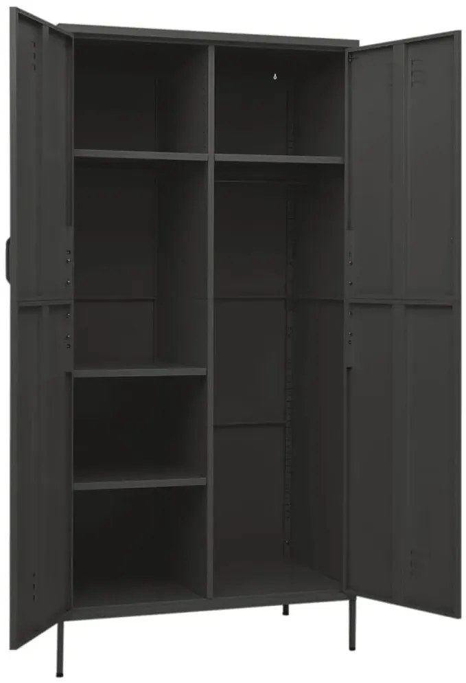 Stalowa szafa gospodarcza dwudrzwiowa antracyt C7-G10