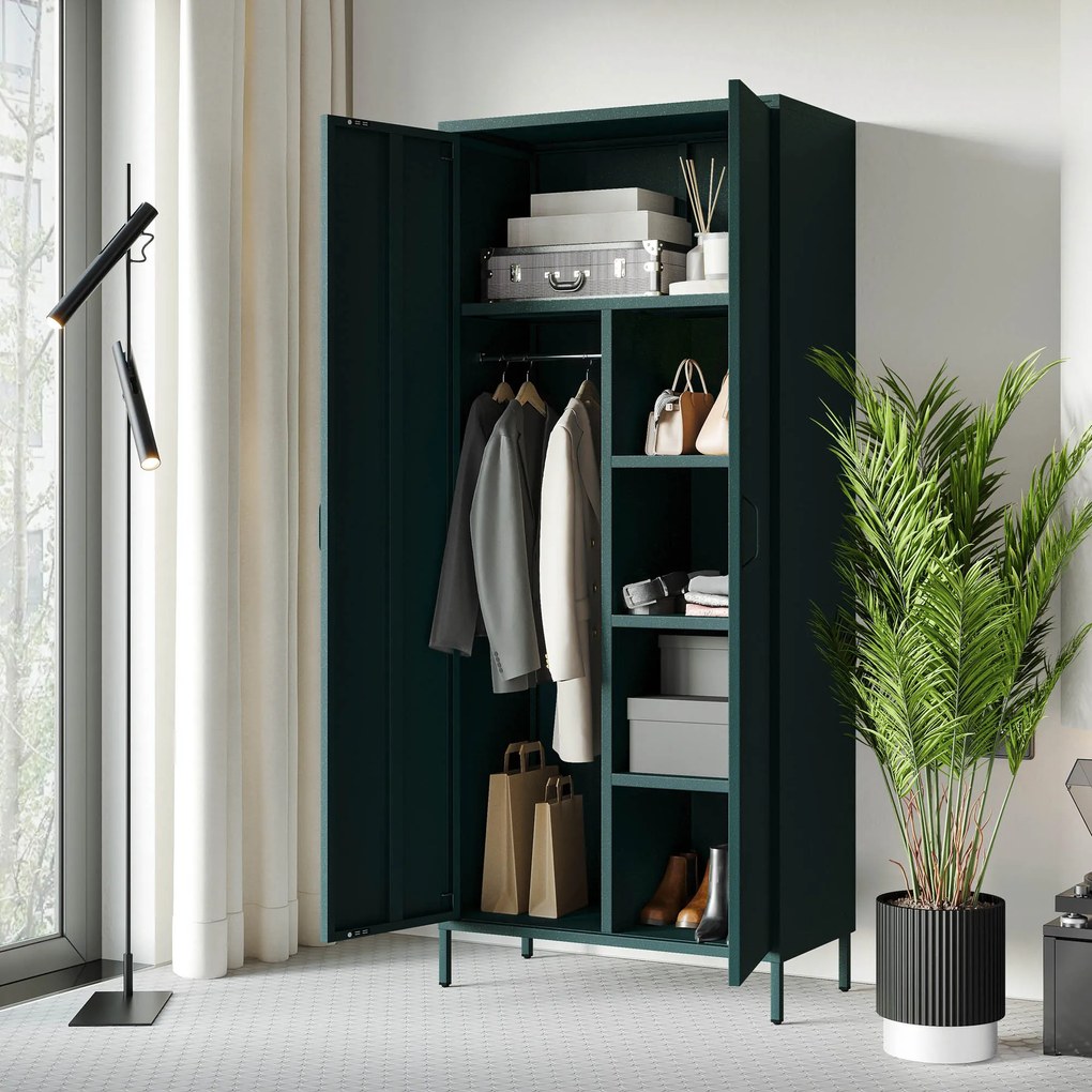 Szafa na ubrania metalowa butelkowa zieleń FLAVIO