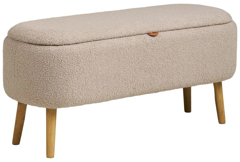 Beżowa ławka z materiału bouclé Harlow – House Nordic