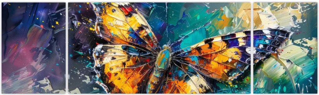 Obraz - Motyl, obraz olejny (170x50 cm)