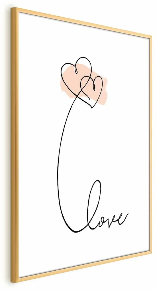 Plakat Połączeni w chmurach 40x60 cm z ramą złotą z marginesem ARTGEIST B