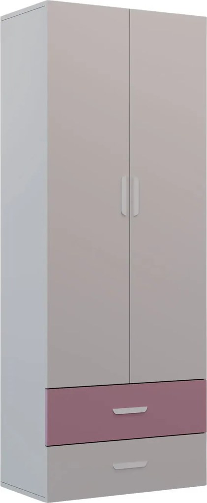 Młodzieżowa szafa dwudrzwiowa kaszmir + róż F8-R50