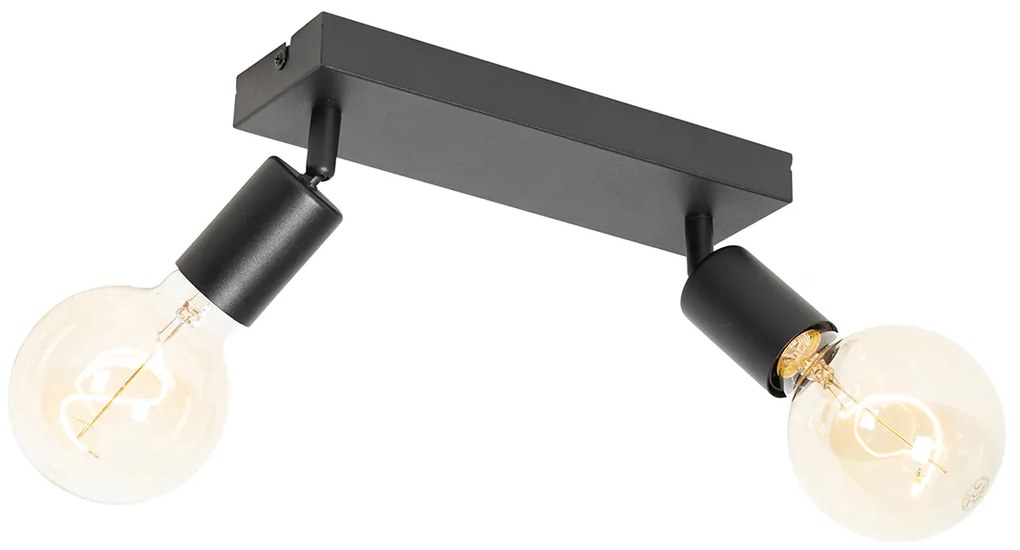 Nowoczesny reflektor czarny prostokątny 2-punktowy - Facil