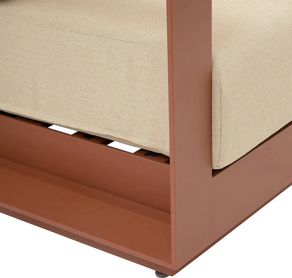 Narożny zestaw aluminiowy dla 5 osób MADRID NEW (terakotowy)