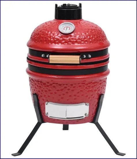 Czerwony ceramiczny grill z pokrywą D0-G13