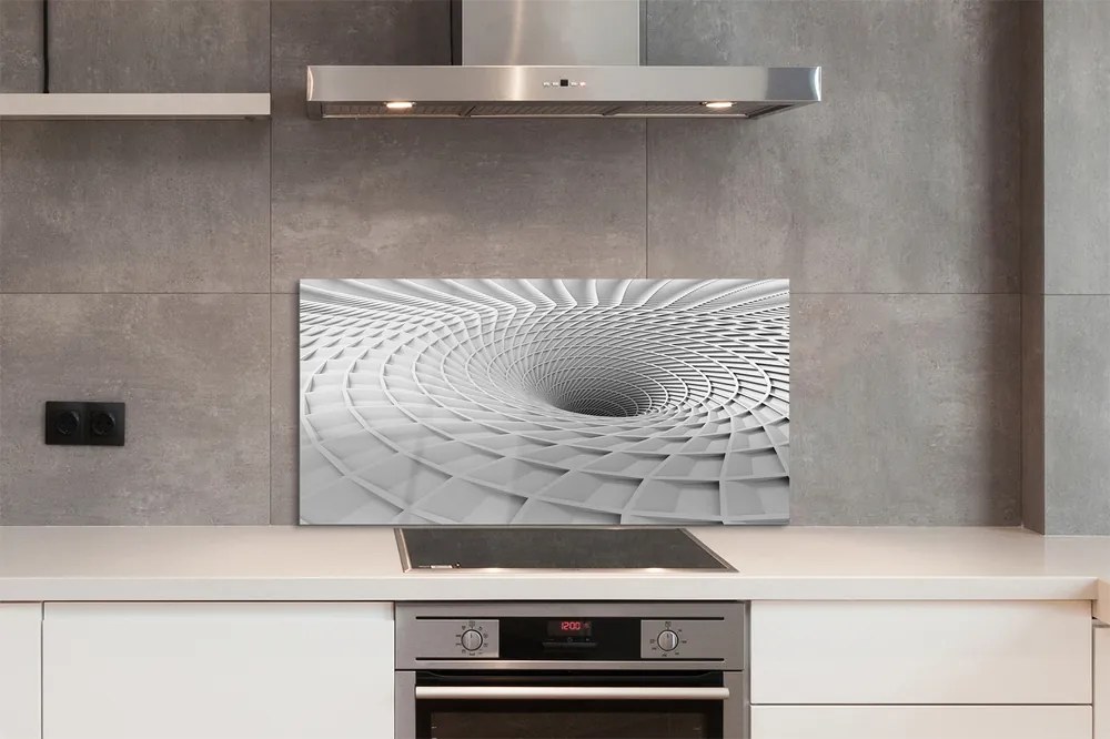 Szkło do Kuchni na Ścianę Trójwymiarowy Lej Geometryczny