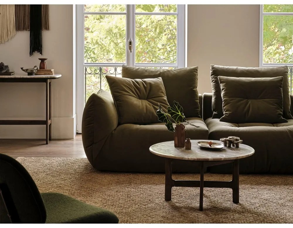 Jasnozielona aksamitna sofa 232 cm Bloom – Micadoni