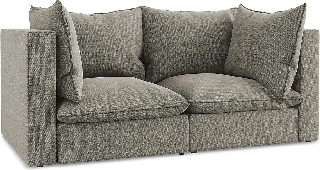 Modułowa sofa 2-osobowa - z tkaniny bouclé - szary - MANAO