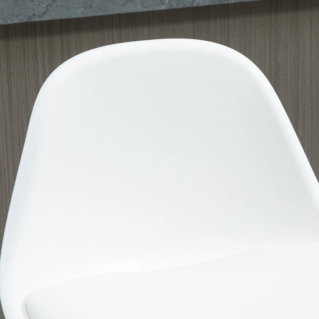 HOMCOM Zestaw 2 hokerów nowoczesne krzesła barowe do 120 kg białe stylowe siedziska | Aosom PL