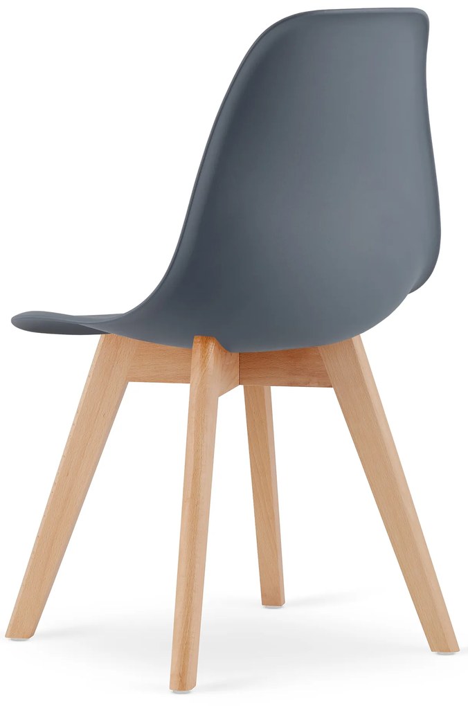 Grafitowe krzeslo KITO z bukowymi nogami