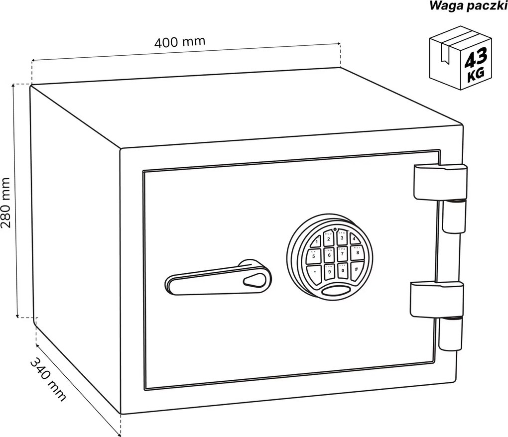 Sejf antywłamaniowy S2 ognioodporny 30 min elektroniczny Edgar
