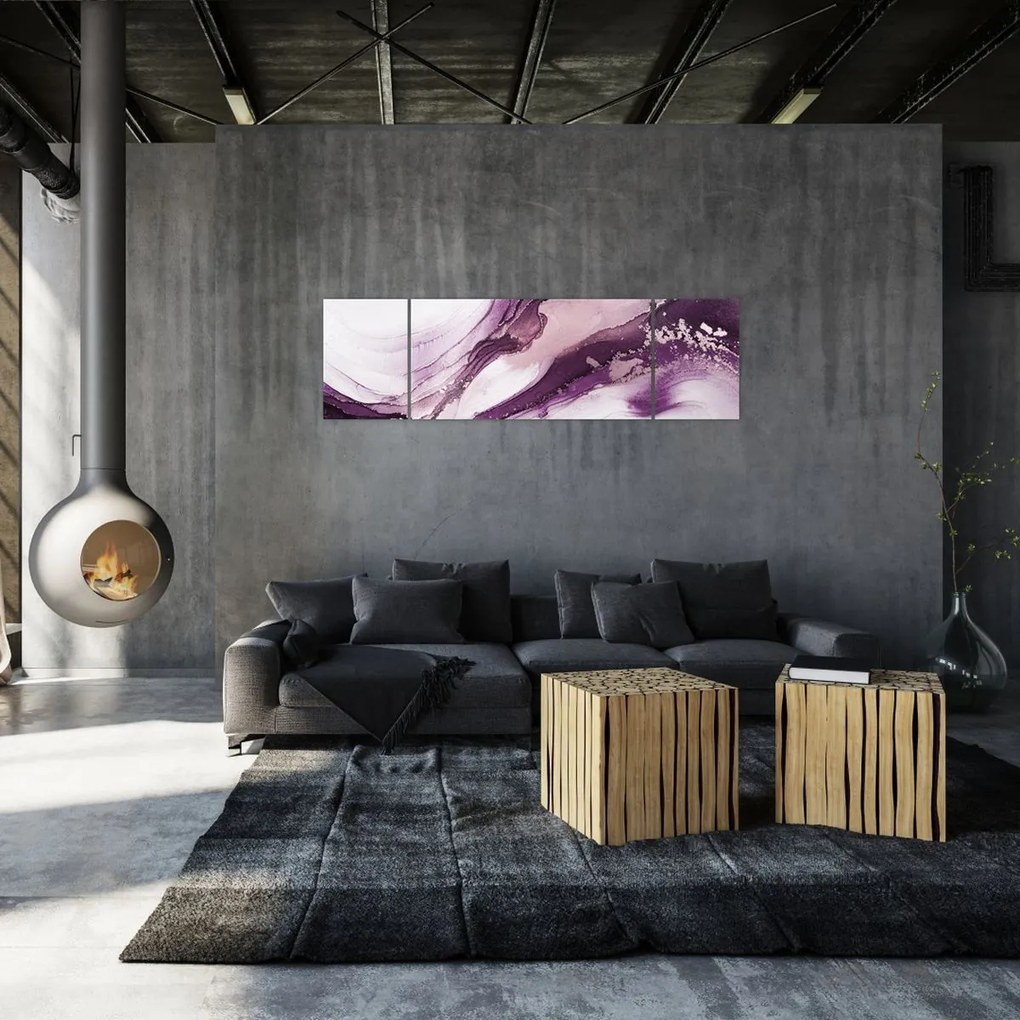 Obraz - Fioletowy płyn artystyczny (170x50 cm)