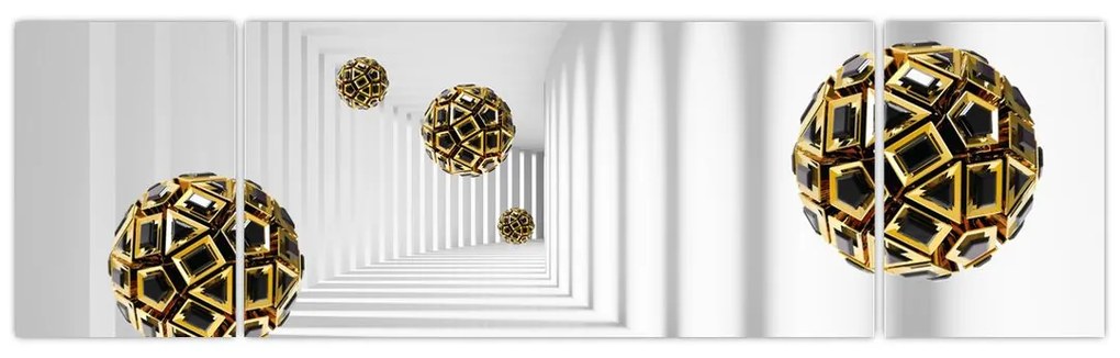 Abstrakcyjny obraz piłek do piłki nożnej (170x50 cm)