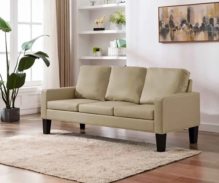 Tapicerowana sofa w kolorze cappuccino - Clorins 3X