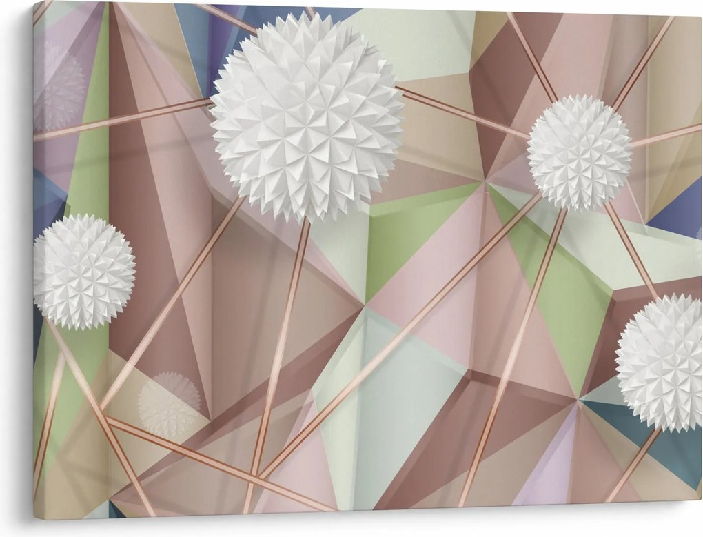 Obraz - Abstrakcja 3D w pastelowych kolorach (70x50 cm)