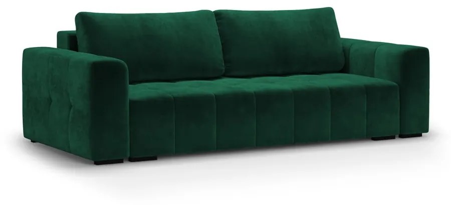 Zielona aksamitna rozkładana sofa Milo Casa Luca