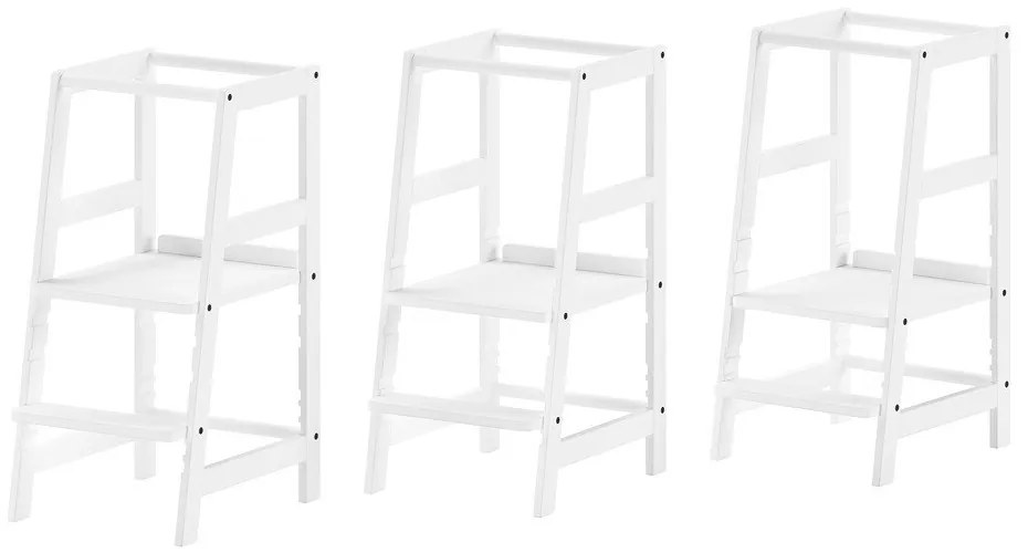 Biały pomocnik kuchenny dla dzieci z litego drewna bukowego Forrest – Vipack