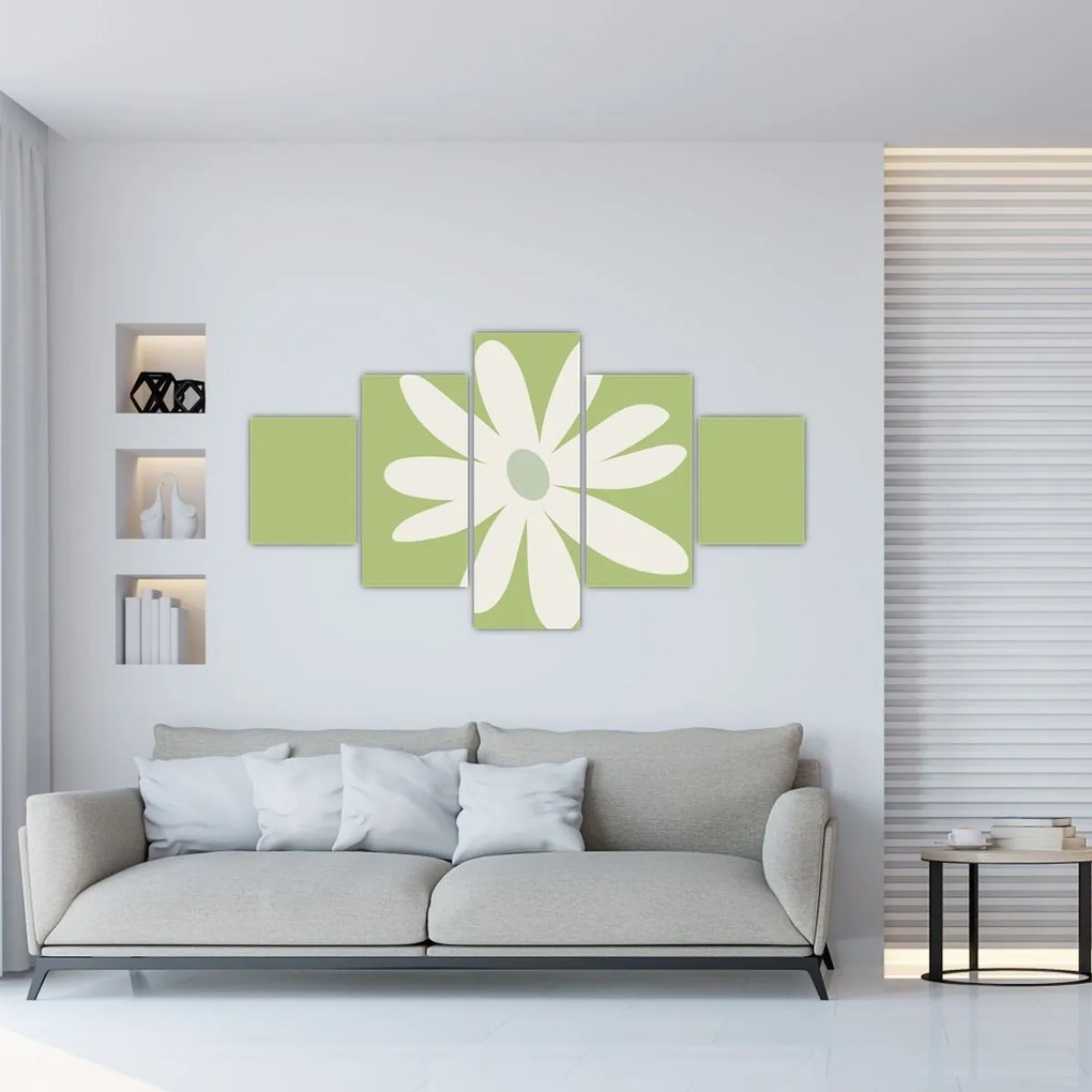 Obraz - Hipisi, zielone kwiaty N⁰2 (125x70 cm)