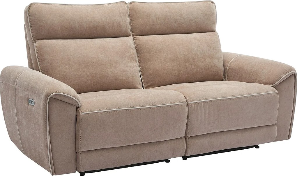 Kanapa 3-osobowa z elektryczną funkcją relax i tapicerką taupe - DJARALO