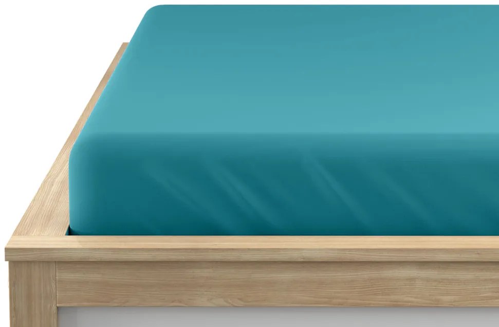 PrzytulneMieszkanie.pl Prześcieradło jersey turkusowe 90 x 200 cm