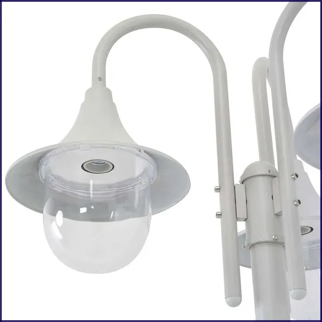 Biała wysoka potrójna latarnia ogrodowa - 3X A466 W7-E79