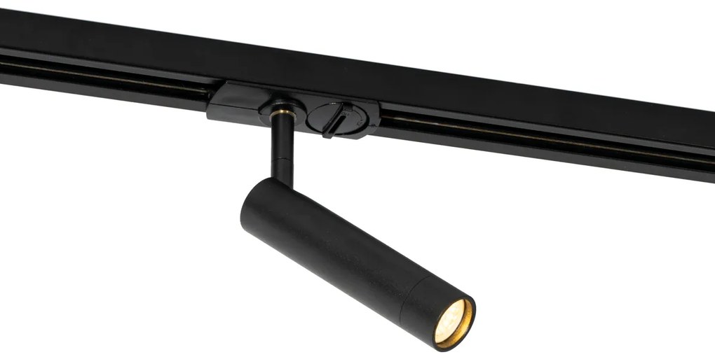 Nowoczesny reflektor czarny do systemu szynowego 1-fazowego - Iconic Ivy