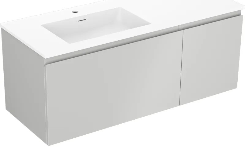 Mexen Orio szafka łazienkowa 120 cm z umywalką Otis lewą, 1S, 1D, szara mat/biała mat - 91A13-12047-3-BBFF62-W18L01