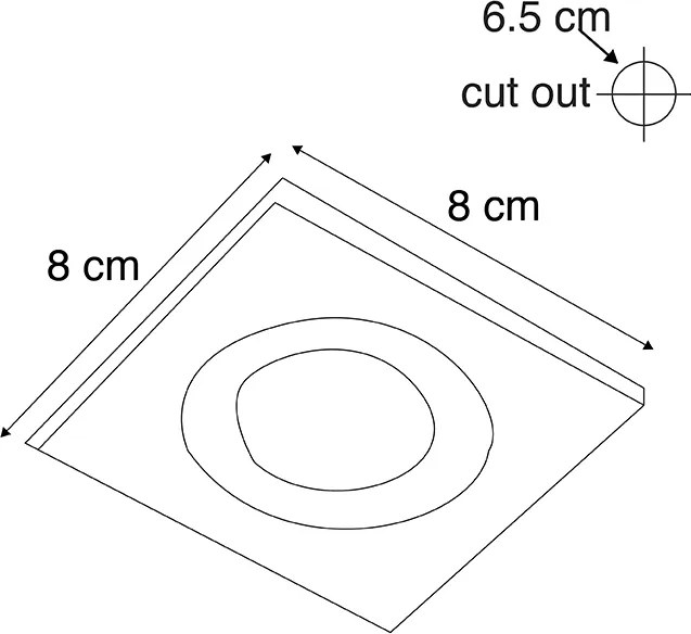 Inteligentny reflektor wpuszczany czarny kwadratowy IP44 z Wifi GU10 - Xena