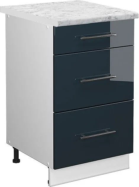 Szafka dolna do kuchni ciemnoniebieski wysoki połysk 50x60x82 fame-line