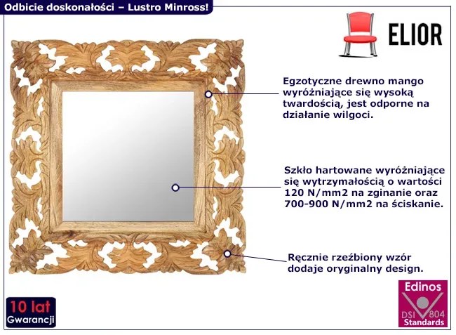 Lustro wiszące w stylu boho - Rafina 3X