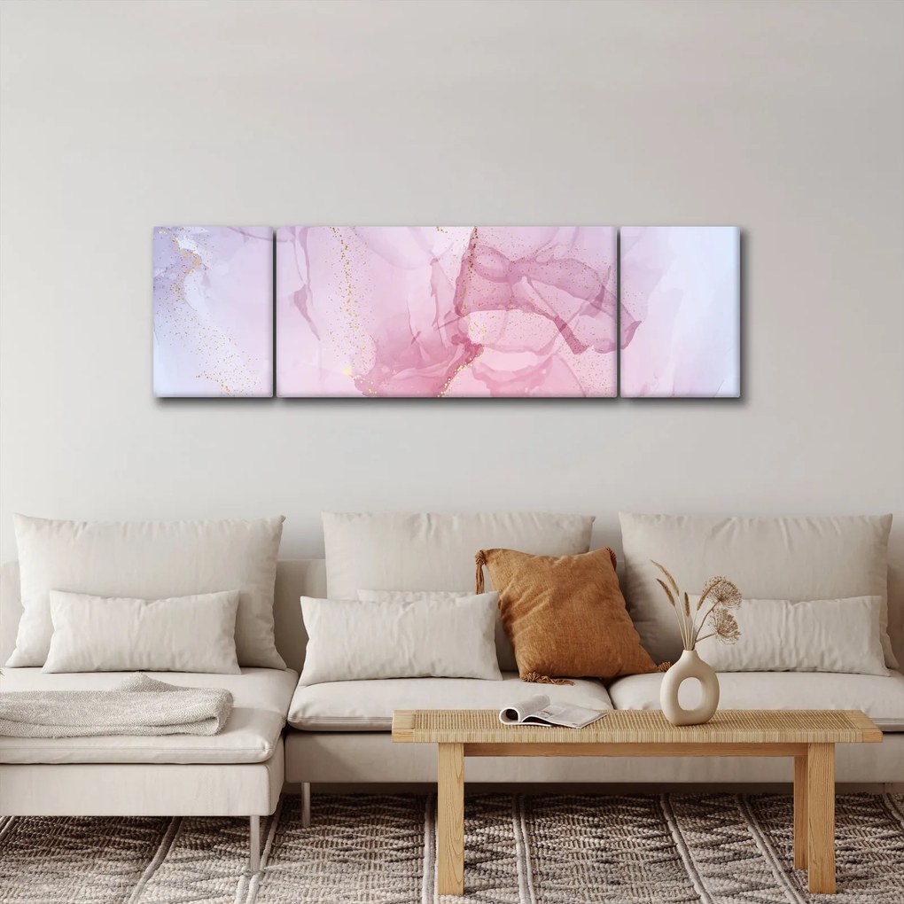 Obraz - Różowe plamy (170x50 cm)