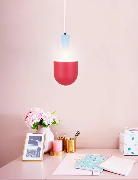 Nowoczesna czerwona wisząca lampa - M0-C11