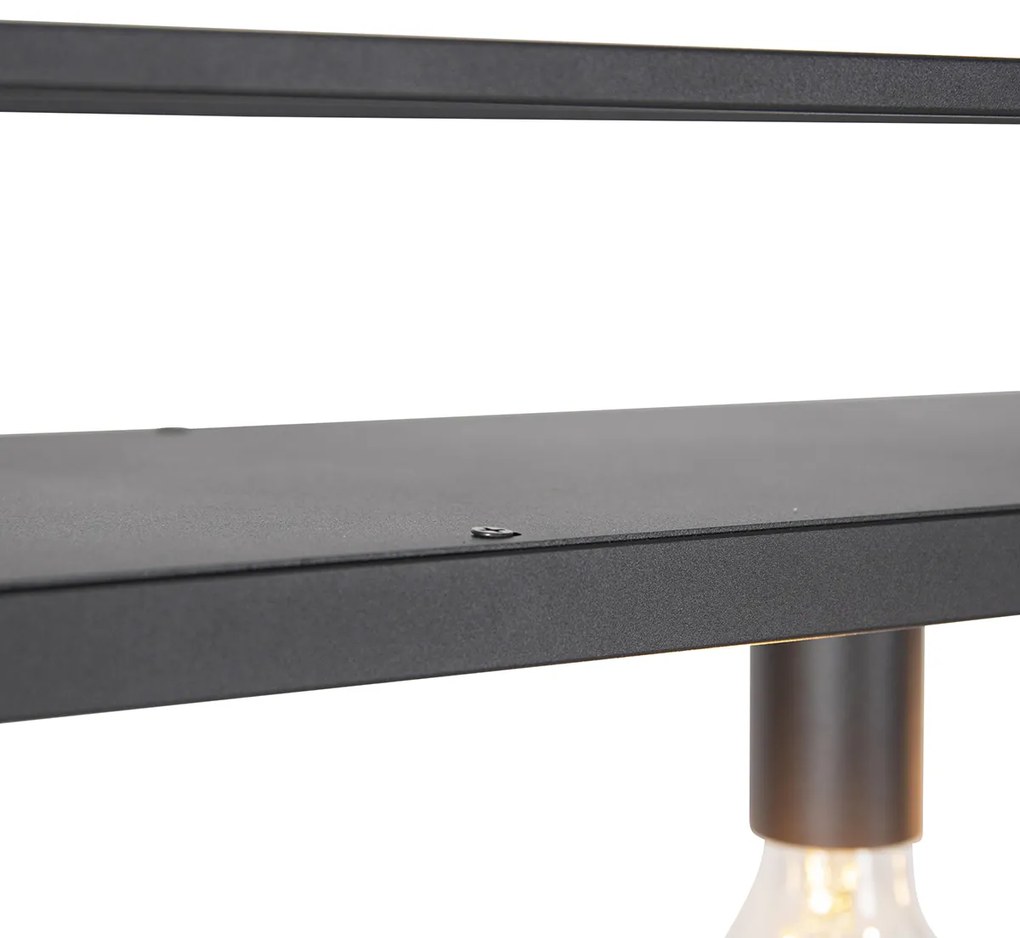 Industrialna lampa wisząca czarna z 4-punktowym stojakiem - Cage Rack