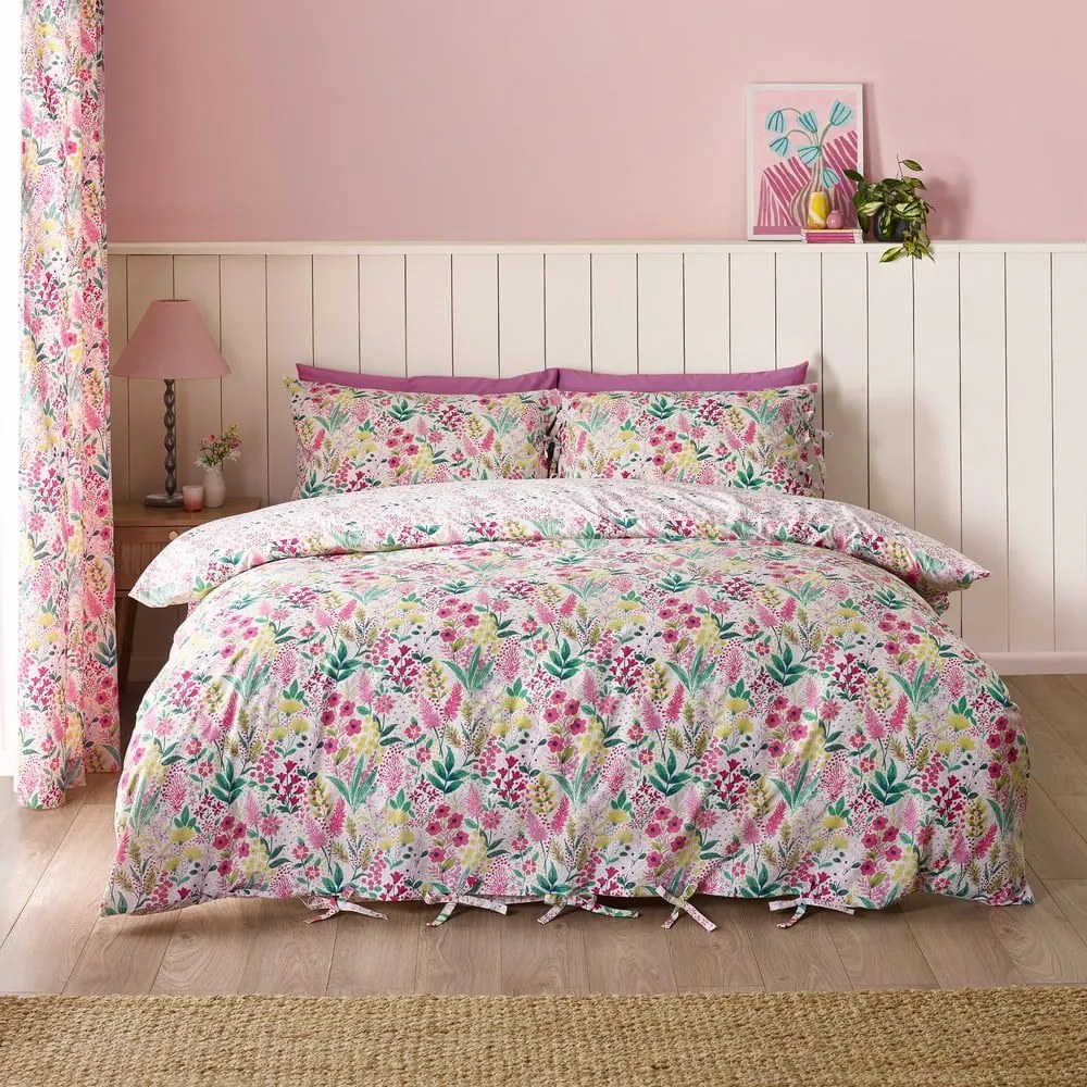 Różowa pościel dwuosobowa 230x220 cm Tilly Floral – Catherine Lansfield