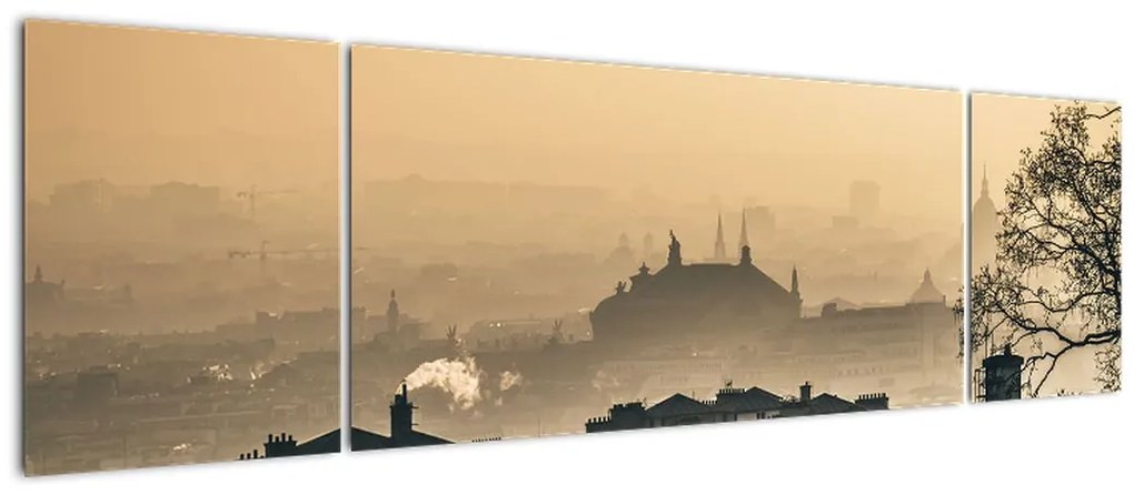 Obraz - Miasto pod mgłą (170x50 cm)