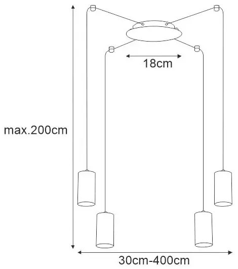 Industrialna lampa wisząca pająk - S785-Kolma