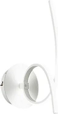 Nowoczesny kinkiet LED Tosca w kolorze satynowego białego aluminium, 15 W, 840 lm, ciepłe światło, 3000 K, dyfuzor opalowy, IP20, zakrzywiony kształt