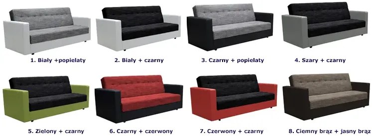 Wersalka rozkładana czarny + popielaty - Rutt