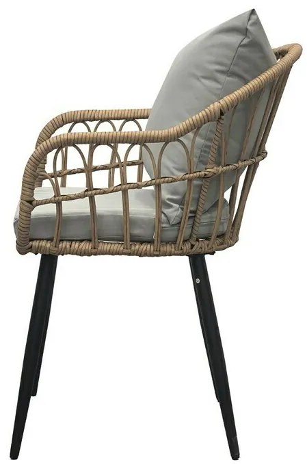 Autronic Zestaw krzeseł ogrodowych, 2 szt., metal, polyrattan, naturalny, AZ-F1406 NAT