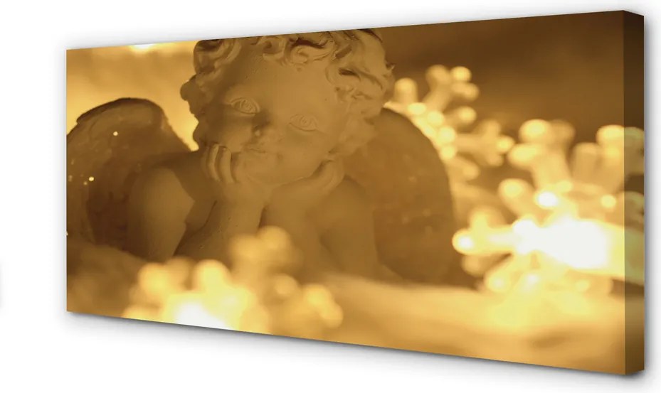 Fotoobraz na płótnie Leżący Anioł w Blasku Lampek