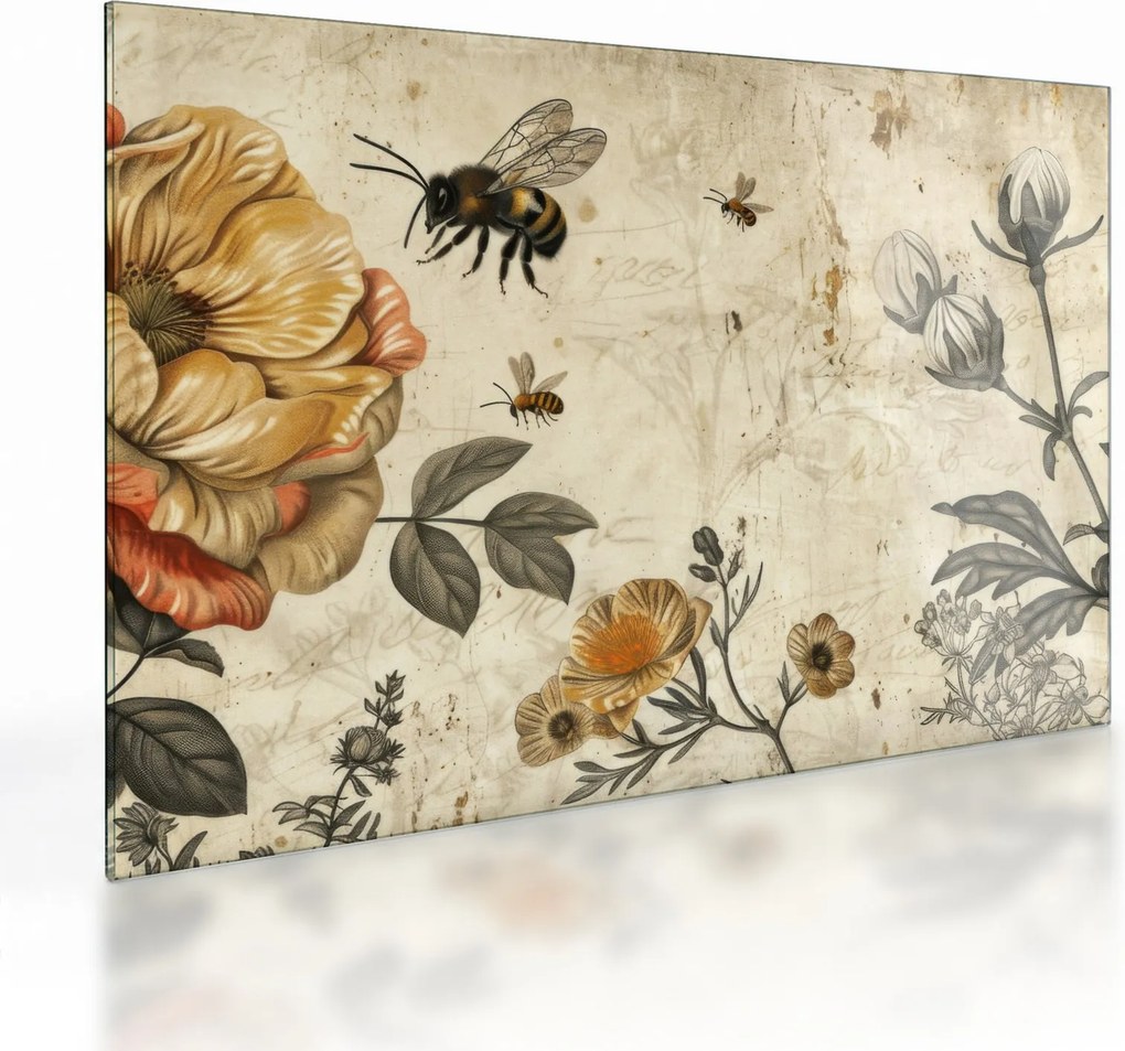 Obraz na szkle - Bee Meadow (70x50 cm)