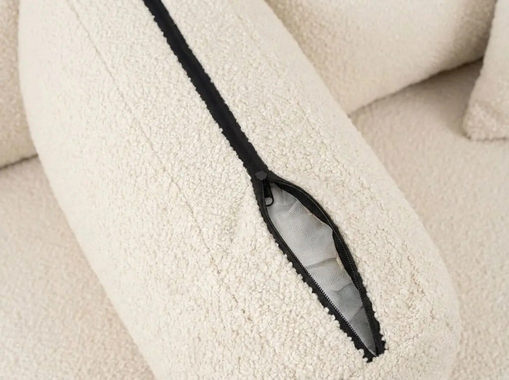 Rozkładana narożna sofa SMART BOUCLE 232x143 cm, ciemnobeżowa, uniwersalna