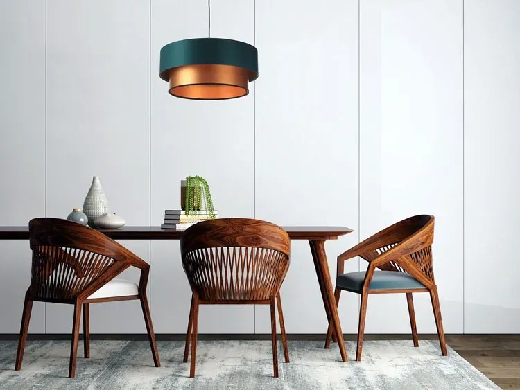 Miedziano-zielona lampa wisząca podwójna - S417 D6-W92