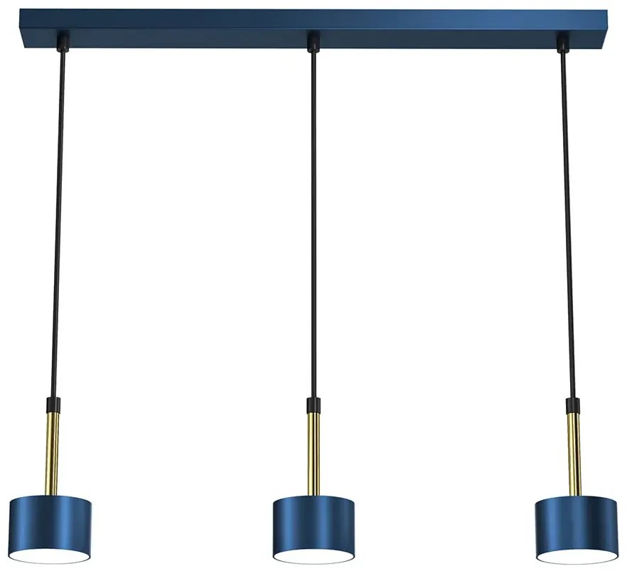 Niebiesko-złota lampa wisząca do salonu - N024 B5-Z52