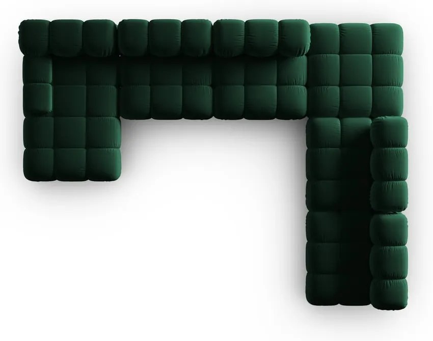 Zielona aksamitna sofa 379 cm Bellis – Micadoni Home