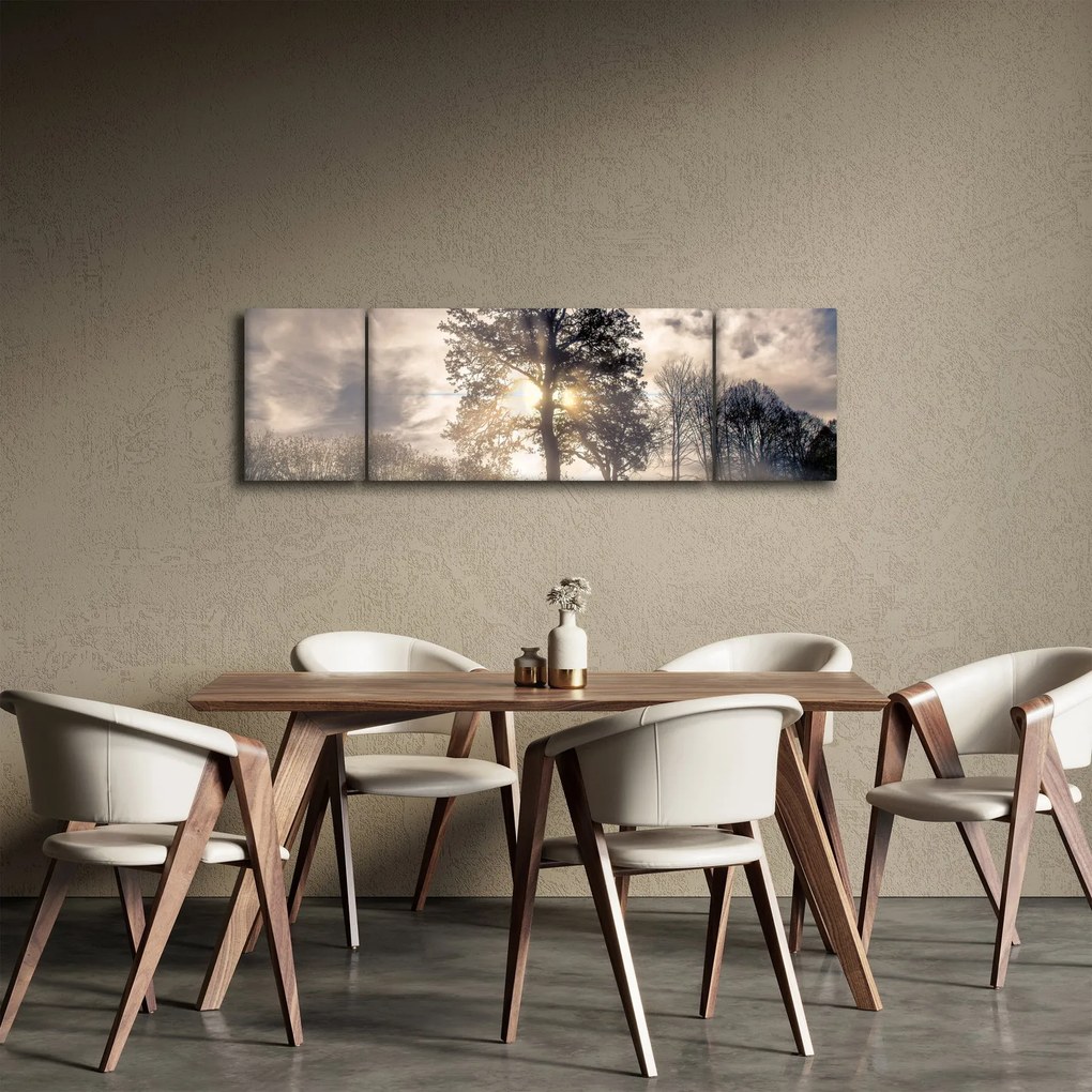 Obraz drzewa we mgle (170x50 cm)